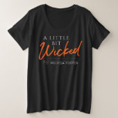 A Little Bit Wickdの丸い首Tシャツ（最大4倍） プラスサイズTシャツ (デザイン正面)