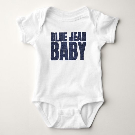 A Little Blue Jean Baby Denim Boy Baby ベビーボディスーツ (正面)