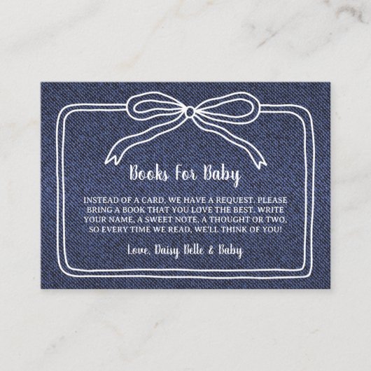 A Little Blue Jean Baby Denim Boy Baby Shower  エンクロージャーカード (正面)