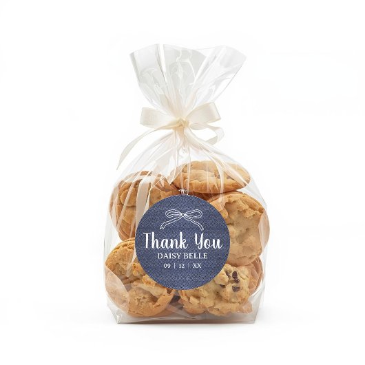 A Little Blue Jean Baby Denim Boy Baby Shower  ラウンドシール