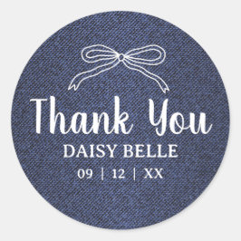 A Little Blue Jean Baby Denim Boy Baby Shower  ラウンドシール