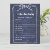 A Little Blue Jean Baby Denim Boy Baby Shower  招待状 (スタンド正面)