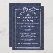 A Little Blue Jean Baby Denim Boy Baby Shower  案内状 (正面/裏面)