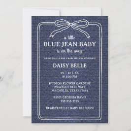 A Little Blue Jean Baby Denim Boy Baby Shower  案内状