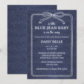 A Little Blue Jean Baby Denim Boy Baby Shower  案内状 (正面/裏面)