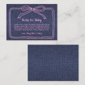 A Little Blue Jean Baby Denim Girl Baby Shower エンクロージャーカード (正面/裏面)