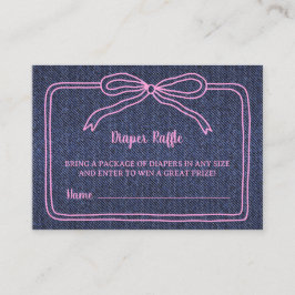 A Little Blue Jean Baby Denim Girl Baby Shower  エンクロージャーカード