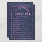 A Little Blue Jean Baby Denim Girl Baby Shower  招待状 (正面/裏面)