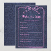 A Little Blue Jean Baby Denim Girl Baby Shower  招待状 (正面/裏面)