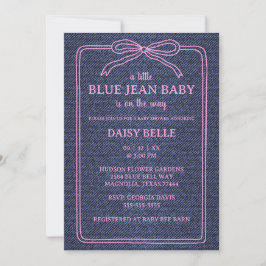 A Little Blue Jean Baby Denim Girl Baby Shower  案内状
