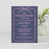A Little Blue Jean Baby Denim Girl Baby Shower  案内状 (スタンド正面)