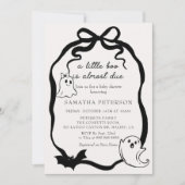 A Little booは、ほぼBowベビーシャワー 招待状 (正面)