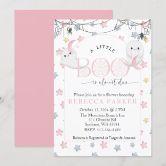 A Little BooほとんどGirl Baby Shower 招待状