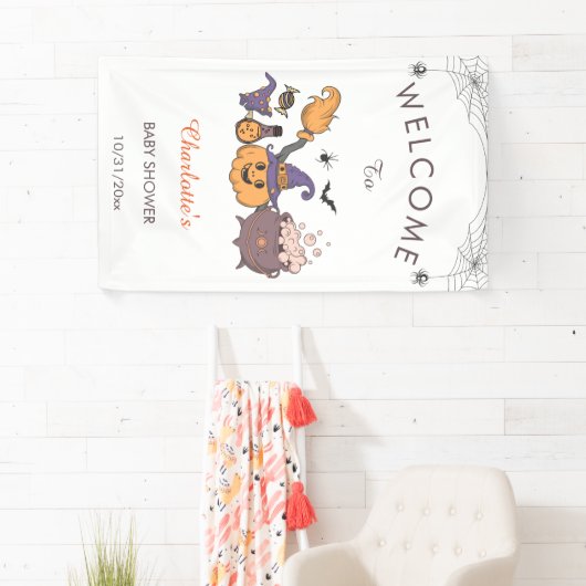 A Little Booハロウィーンの赤ちゃんシャワーへようこそ 横断幕 (インサイチュ)