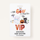 A Little Booハロウィーン弓タイ赤ちゃんシャワーVIP バッジ (正面)