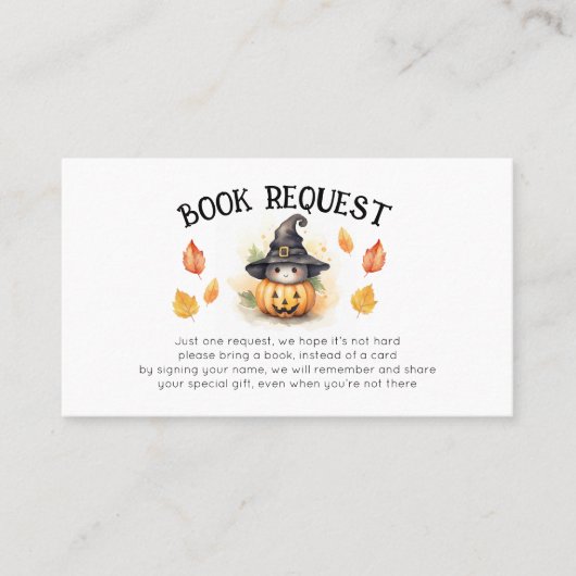 A Little Boo赤ちゃんシャワーブックリクエスト挿入カード 名刺 (正面)