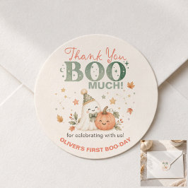 A Little Boo 1歳の誕生日クラシックラウンドステッカー ラウンドシール