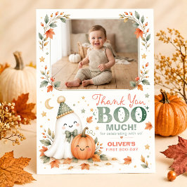 A Little Boo 1歳の誕生日フォトサンクスカード
