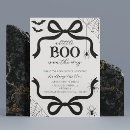A Little Boo Baby Shower Halloween Bow Invitation 招待状