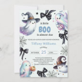 A Little Boo Baby Shower Invitation | Cute Ghost 招待状 (正面)