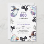 A Little Boo Baby Shower Invitation | Cute Ghost 招待状 (正面)