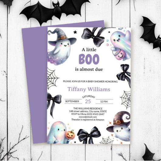 A Little Boo Baby Shower Invitation | Cute Ghost 招待状