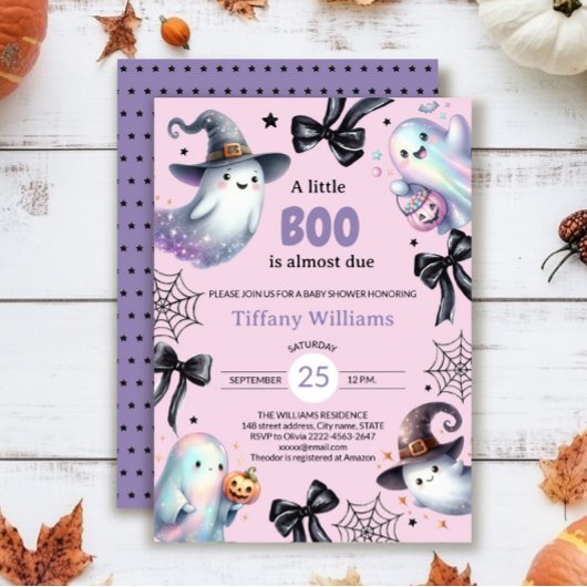A Little Boo Baby Shower Invitation | Cute Ghost 招待状