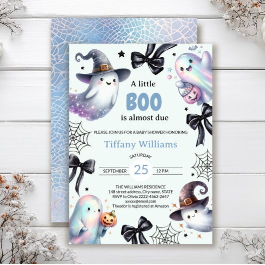 A Little Boo Baby Shower Invitation | Cute Ghost 招待状