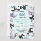 A Little Boo Baby Shower Invitation | Cute Ghost 招待状 (正面)
