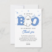 A Little Boo Boy Cute Ghost Halloween Baby Shower サンキューカード (正面)