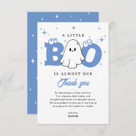 A Little Boo Boy Cute Ghost Halloween Baby Shower サンキューカード