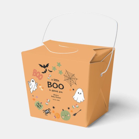 A Little Boo Cute Ghost Halloween Baby Shower フェイバーボックス (正面サイド)