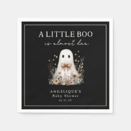 A Little Boo Cute Ghost Wildflowers Baby Shower  スタンダードカクテルナプキン