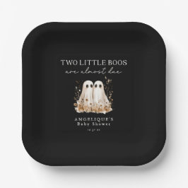 A Little Boo Cute Ghost Wildflowers Baby Shower  ペーパープレート