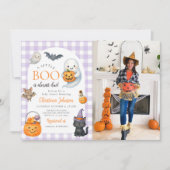 A Little Boo Cute Halloween Baby Shower Photo 招待状 (正面)