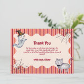 A Little Boo Ghost Cat Fall Autumn Baby Shower サンキューカード (スタンド正面)