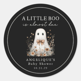 A Little Boo Ghost Wildflowers Baby Shower  ラウンドシール