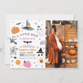 A Little Boo Halloween Baby Shower写真 招待状 (正面)