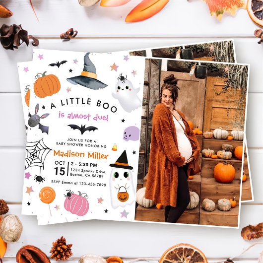A Little Boo Halloween Baby Shower写真 招待状