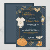 A Little Boo Halloween Baby Shower - Autumn Baby 招待状 (正面/裏面)