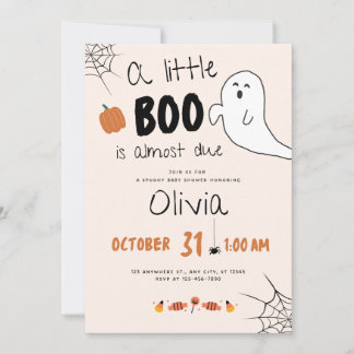 A little Boo Is Almost Due baby shower invitation 招待状