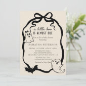 A Little boo is almost due Bow baby shower 招待状 (スタンド正面)