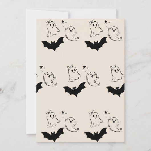 A Little boo is almost due Bow baby shower 招待状 (裏面)