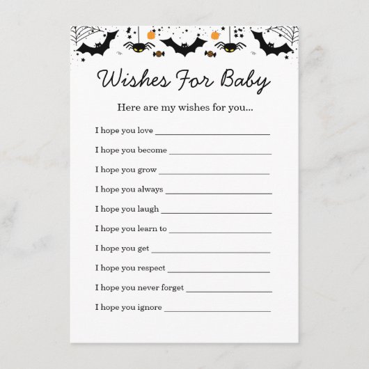 A Little Boo Is Almost Due Halloween Baby Shower エンクロージャーカード (正面)