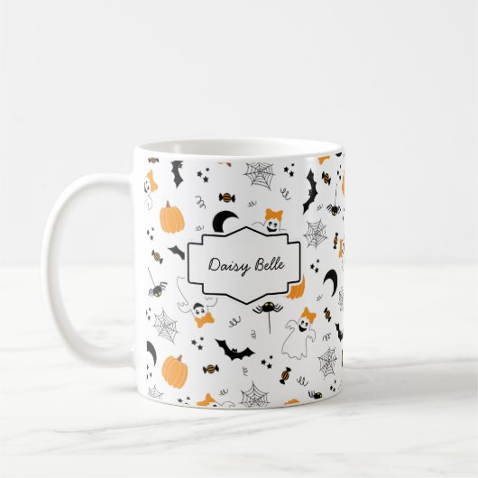 A Little Boo Is Almost Due Halloween Baby Shower コーヒーマグカップ (左)