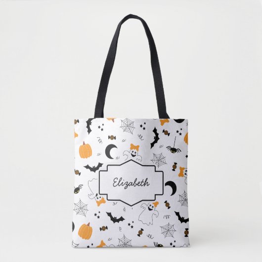 A Little Boo Is Almost Due Halloween Baby Shower トートバッグ (正面)