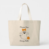 A Little Boo Is Almost Due Halloween Baby Shower ラージトートバッグ (裏面)