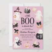 A Little Boo is Almost Due Halloween Baby Shower 招待状 (正面)