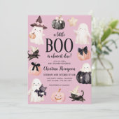 A Little Boo is Almost Due Halloween Baby Shower 招待状 (スタンド正面)