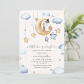 A Little Boo Is Almost Due Moon Stars Baby Shower 招待状 (スタンド正面)
